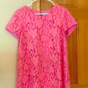 CeCe pink lace shift dress